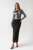 Jozette Lace Midi Skirt in Black
