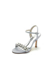 Rhinestone Open Toe Stiletto Heels