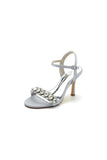 Rhinestone Open Toe Stiletto Heels