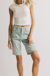Marlene Denim Shorts in Seafoam FINAL SALE