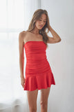 Alora Strapless Ruched Mini Dress