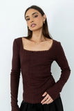 Andrea Knit Top in Burgundy