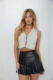Sage Pointelle Knit Vest