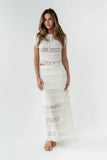 Lexie Lace Midi Skirt in Cream