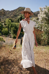 Claire Striped Maxi Dress in Indigo