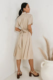 Bennett Collared Dress in Taupe FINAL SALE