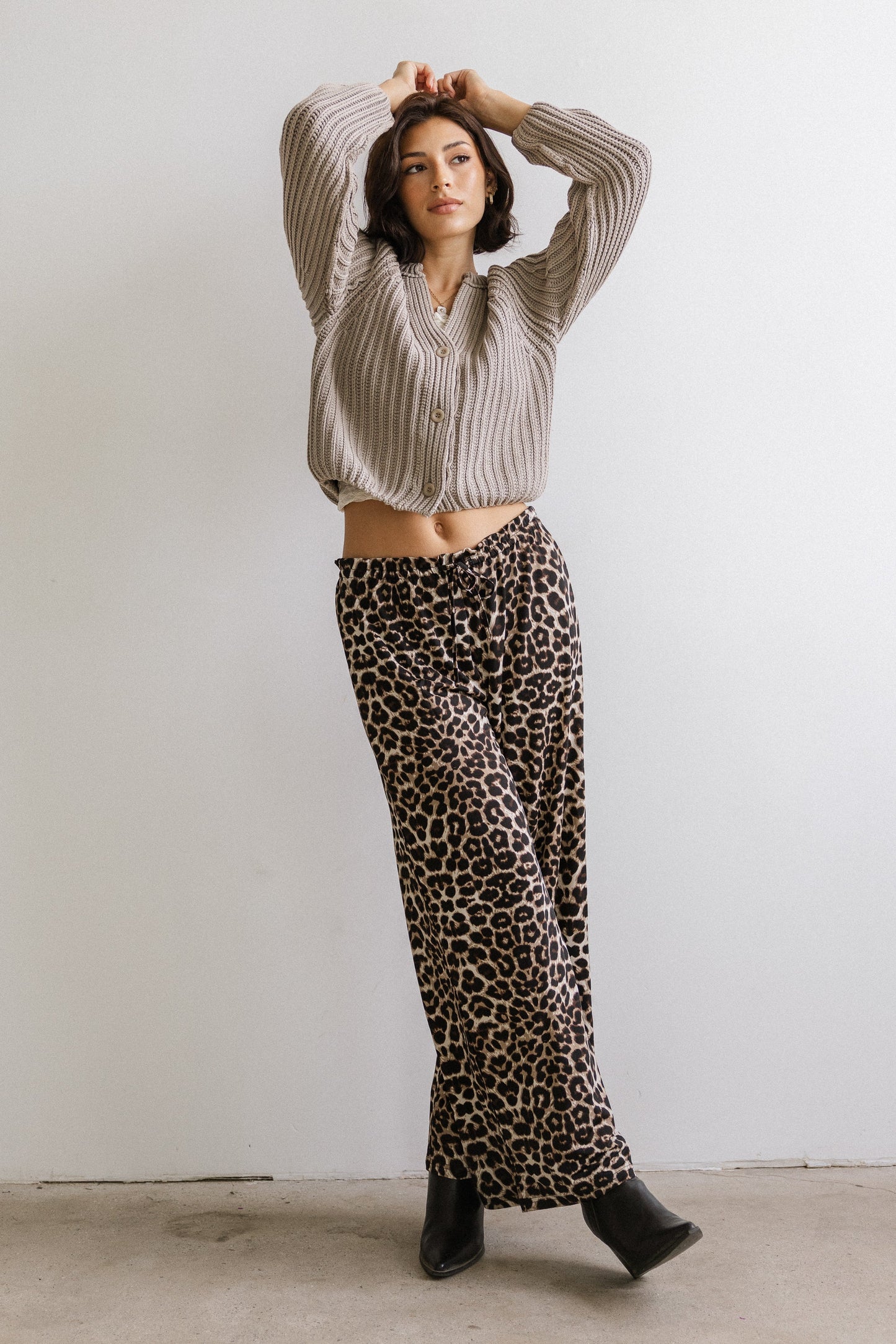 Katie Knit Cardigan in Tan FINAL SALE