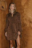 Myles Floral Mini Dress in Brown FINAL SALE