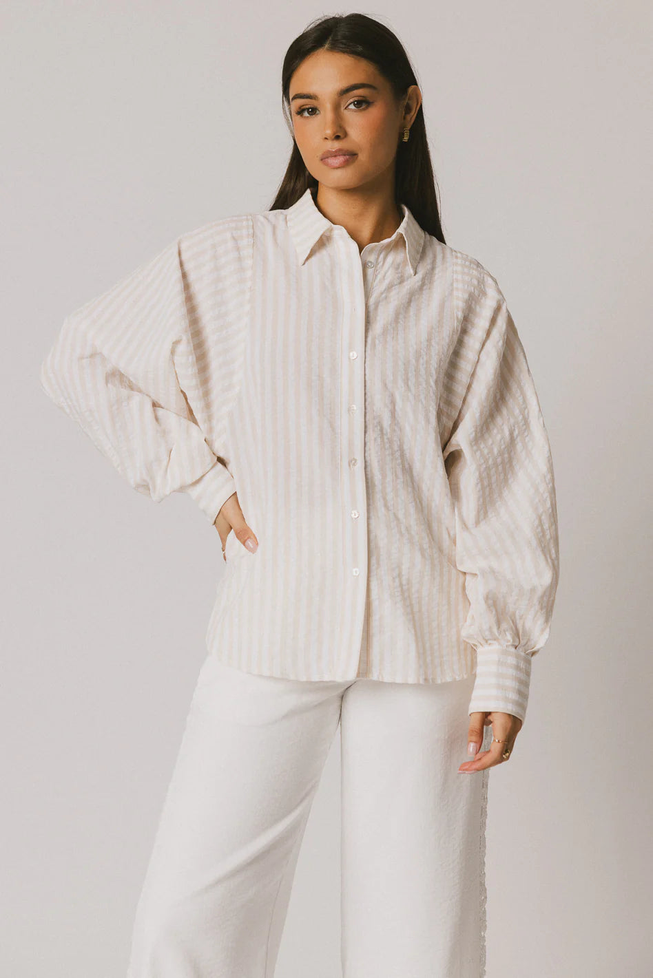 Winifred Button Up in Natural FINAL SALE