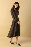 RUSTIC ALLURE BROWN MIDI DRESS