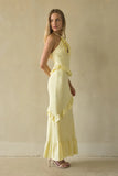 Vanita Ruffled Halter Maxi Dress