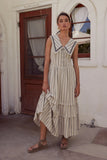 Miya Collared Midi Dress in Natural FINAL SALE