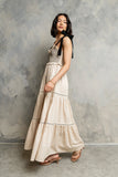 Mollie Tiered Maxi Dress in Ivory
