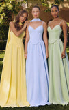 EFFIE GOWN A LINE CHIFFON DRESS WITH SCARF