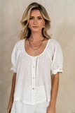 Owen Scalloped Top in White FINAL SALE