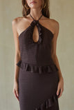 Vanita Ruffled Halter Maxi Dress