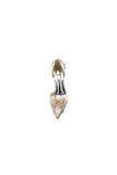 Pointed Toe Crystal Flower Ankle Strap Stiletto Heels