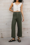 Sadie Wide Leg Pants in Olive FINAL SALE