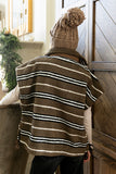 Mellanie Striped Sherpa Vest in Mocha FINAL SALE