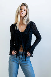 Joy Ruffle Top in Black FINAL SALE