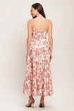 FLORAL HAZE CORAL MIDI DRESS