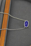 Blue Oval Pendant Necklace