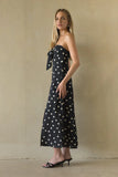 Jenae Linen Polka Dot Midi Dress