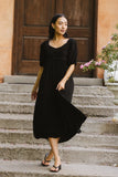 Nina Crocheted Midi Dress in Black FINAL SALE