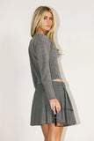 Julia Ribbed Cardigan in Heather Grey