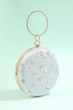 White Embroidery Handbag