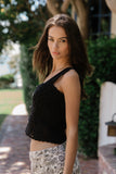 Marko Crochet Tank Top in Black