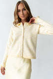 Brenna Striped Cardigan in Yellow