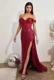 TATIANA GOWN OFF THE SHOULDER SEQUIN GOWN