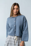 Carlie Knit Cardigan in Light Blue