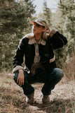 Collins Suede Jacket in Black FINAL SALE