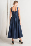 FEMME SILHOUETTE NAVY MIDI DRESS