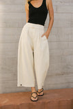 Elke Button Slacks in Natural FINAL SALE