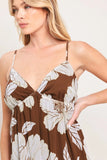 DESERT BLOOM BROWN FLORAL MAXI DRESS
