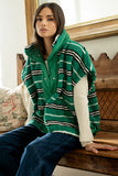 Mellanie Striped Sherpa Vest in Green FINAL SALE