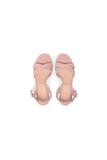 Party Suede Peep Toe Chunky Heel Shoes With Buckle Ankle Strap