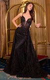 ANTONIA GOWN GLITTER PRINT DRESS WITH OVERSKIRT
