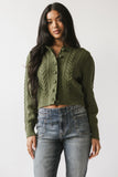 France Knit Cardigan in Olive