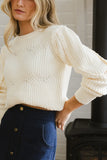 Amy Braided Cable Knit Sweater in Ivory FINAL SALE