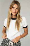 Maddie Ringer Sweater Top in Ivory FINAL SALE