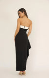 Amanda Black White Strapless Maxi Dress