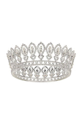 Baroque Silver Sparkly Crystal Crown