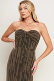 SACRED PROMISES METALLIC MAXI DRESS