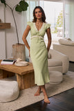 Jessica Lace Trim Maxi Dress in Green