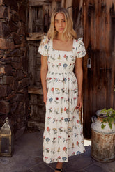 Jayce Embroidered Floral Maxi Dress FINAL SALE