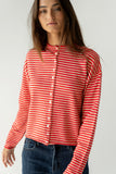 Julianne Striped Cardigan in Red